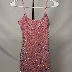 Lucy in the Sky Pink Sequin Mini Dress